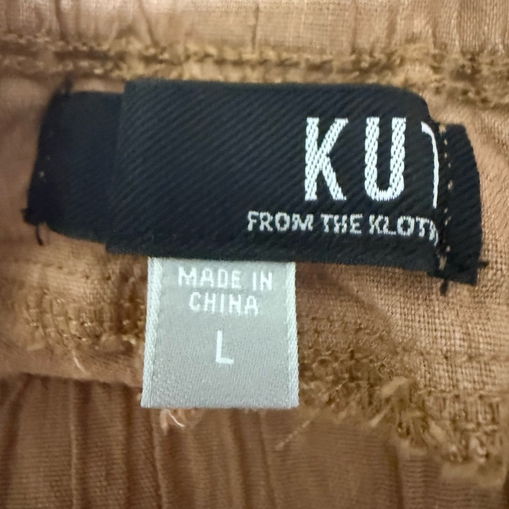 Kut from the Kloth light Brown linen blend cropped pants - Picture 8 of 9